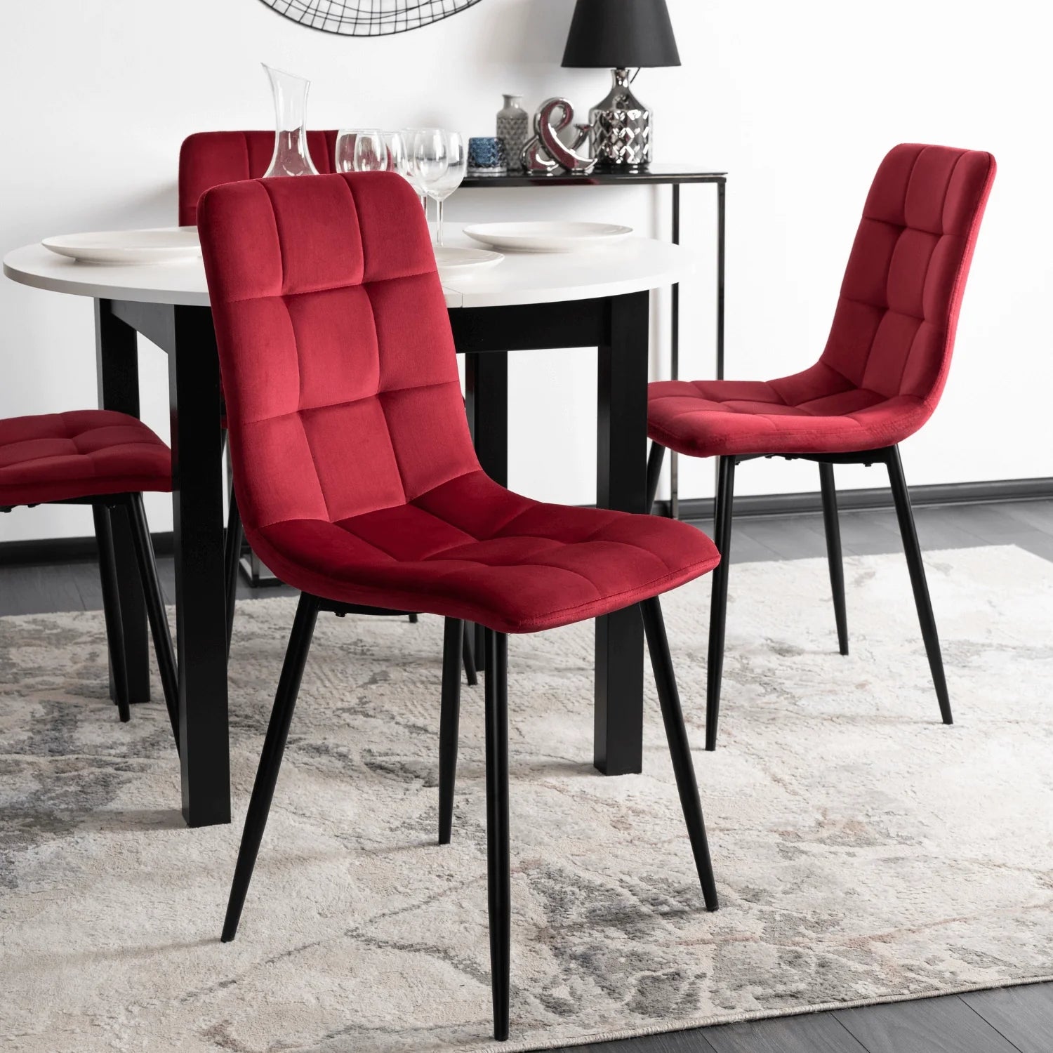 Elite PERU Burgundy Velvet Chair – A Touch of Luxury and Sophistication