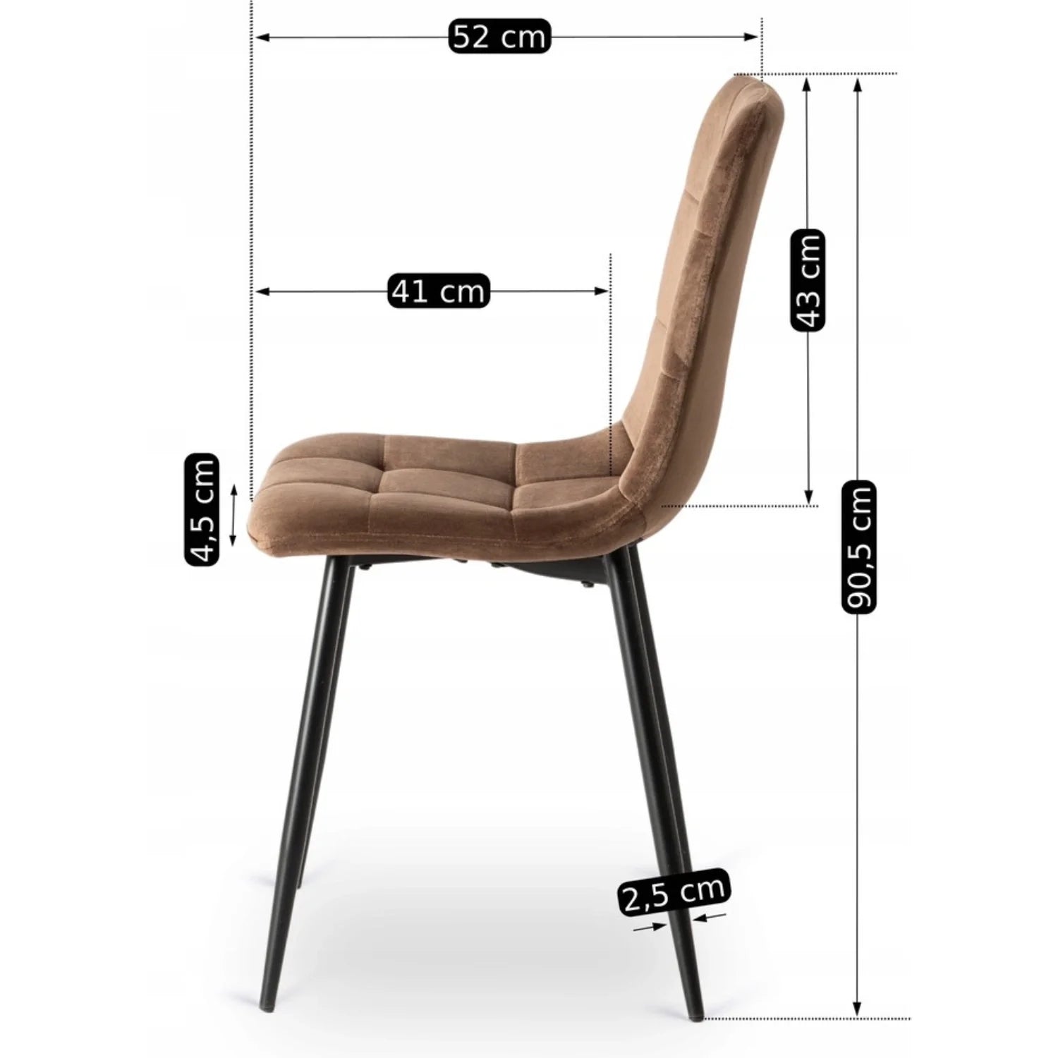 Elite PERU Brown Velvet Chair – Classic Elegance with Supreme Comfort