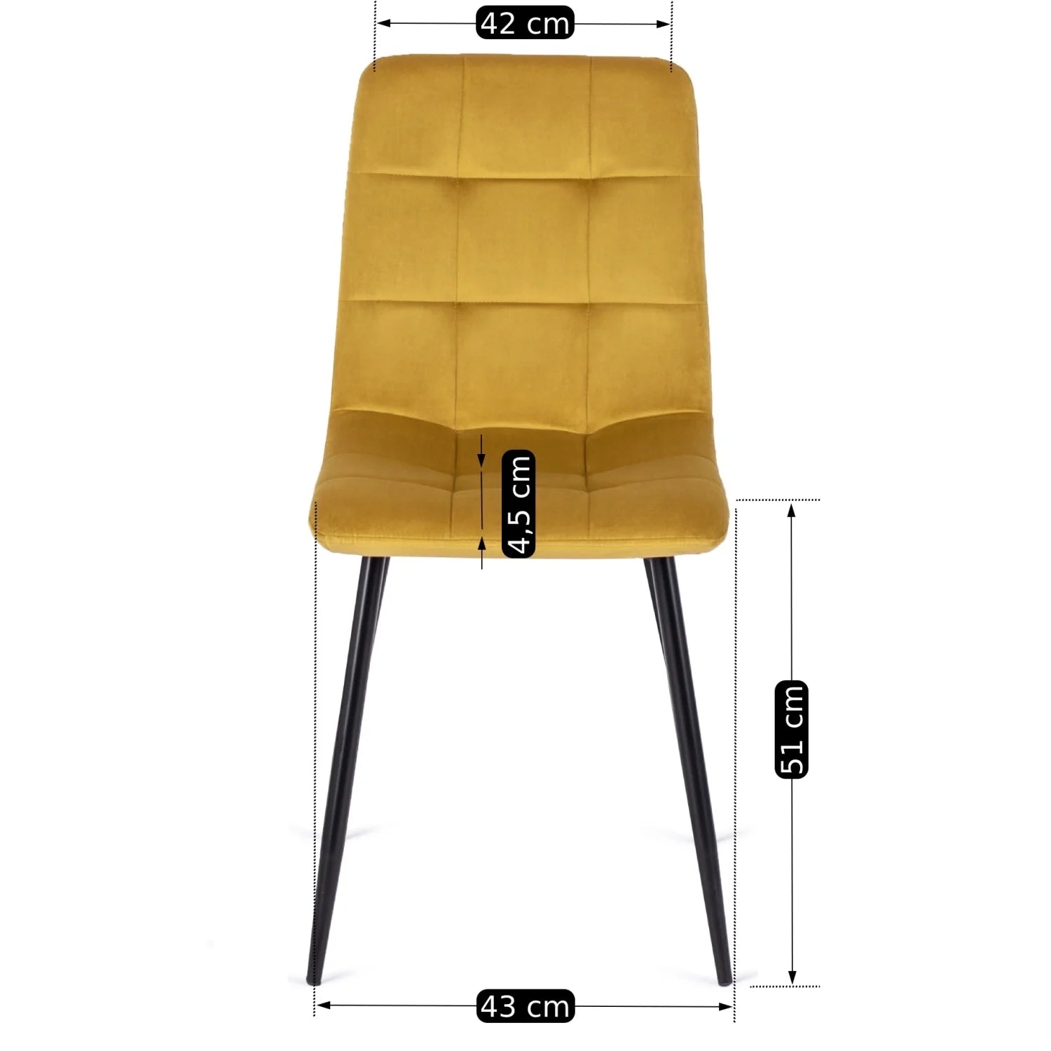 Elite PERU Mustard Velvet Chair – A Bold Statement of Style and Comfort