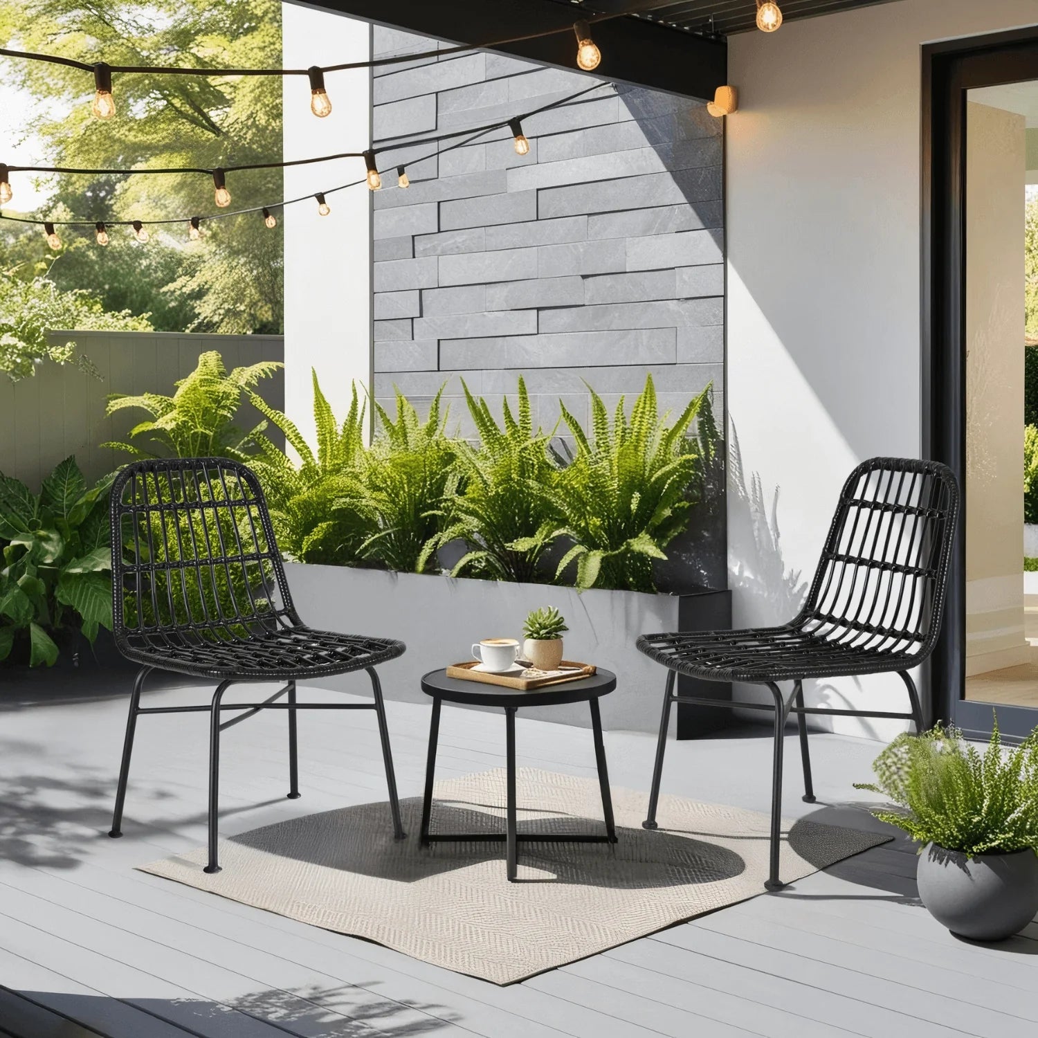 Elite WALDI Black Rattan Chair – Stylish & Durable Outdoor Seating