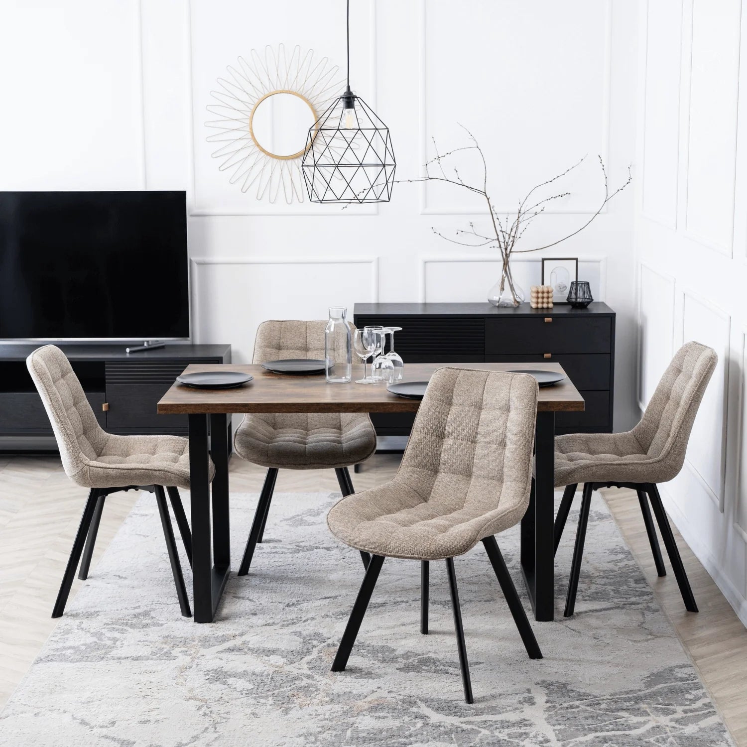 Elite RICK 2 Beige Upholstered Chair – A Blend of Comfort and Elegance