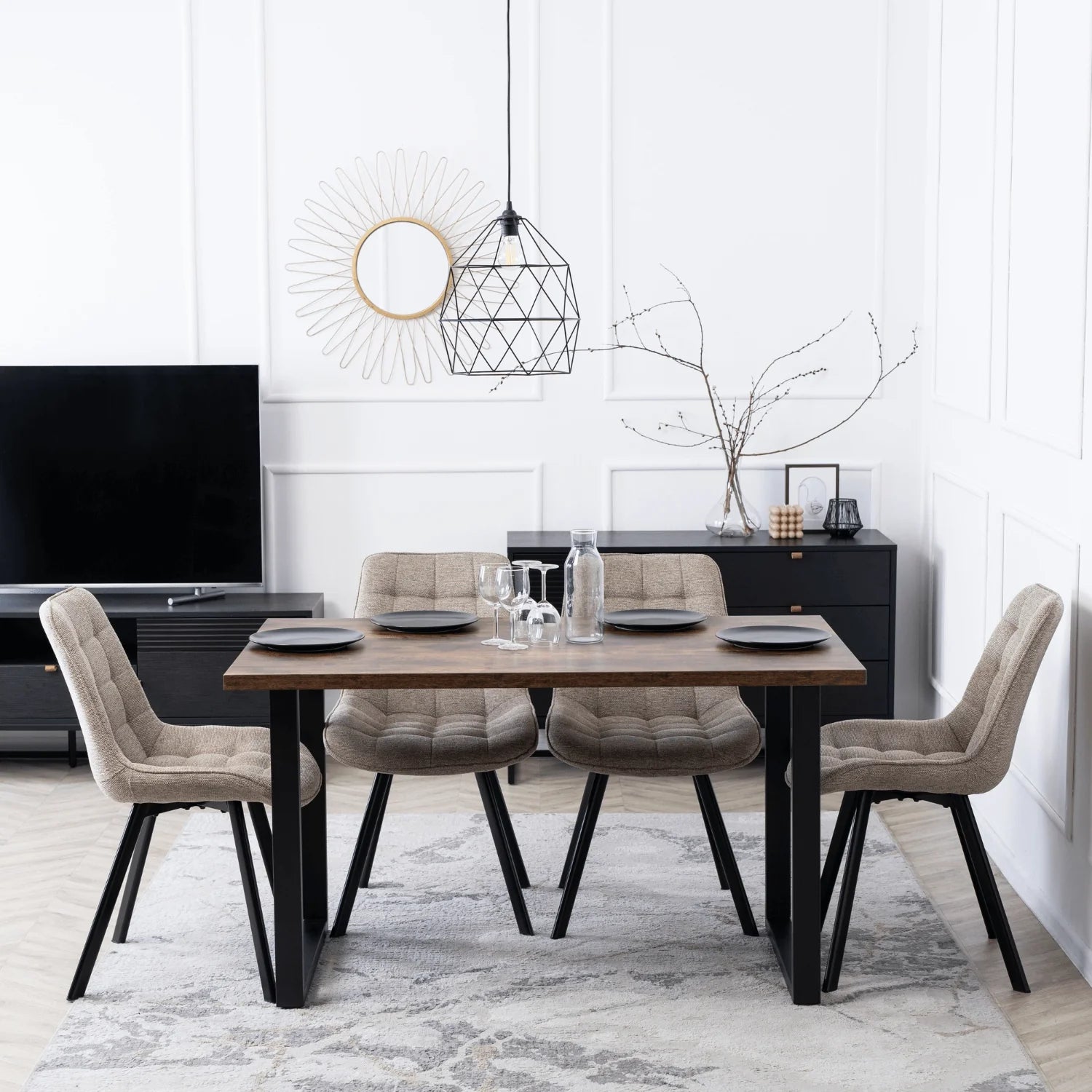 Elite RICK 2 Beige Upholstered Chair – A Blend of Comfort and Elegance