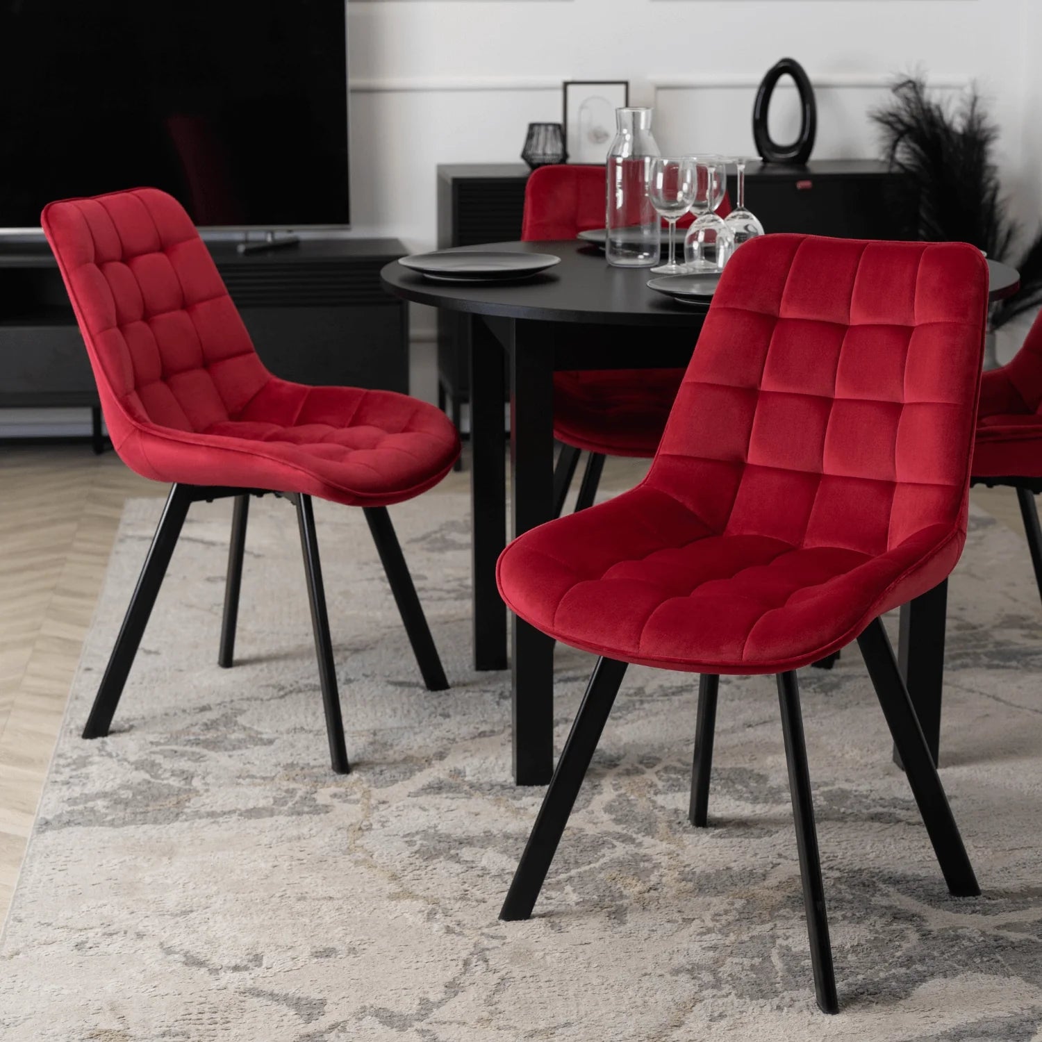 Elite RICK Burgundy Velvet Chair – Luxurious Comfort & Timeless Elegance
