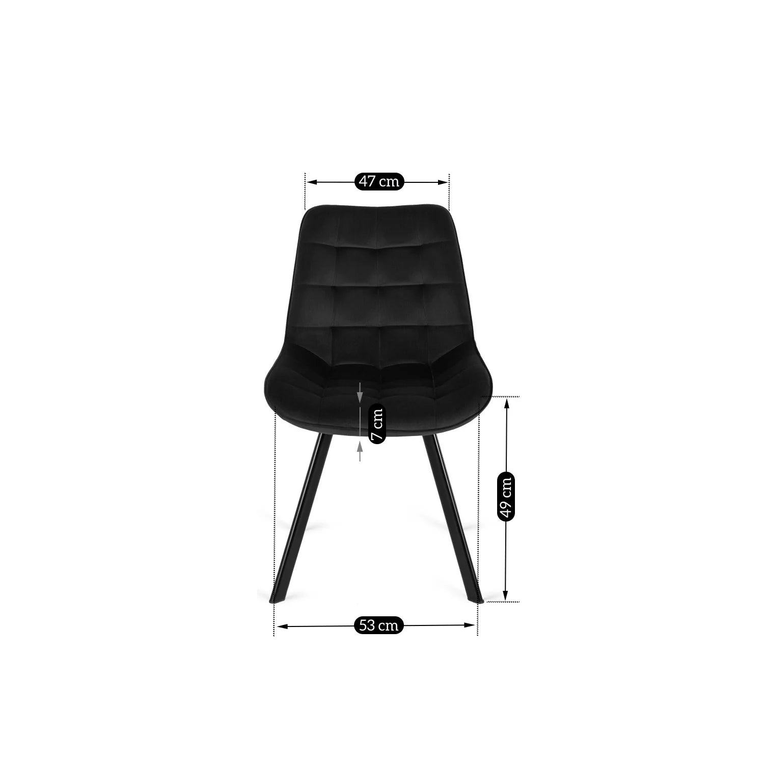 Elite RICK Black Velvet Chair – A Fusion of Elegance and Comfort