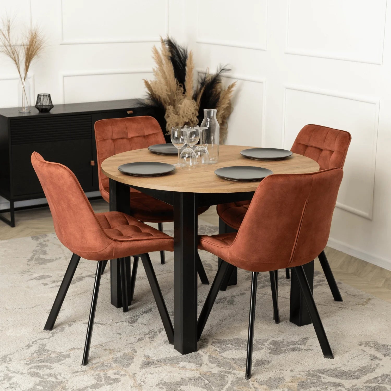 Elite RICK Rust Velvet Chair – A Statement of Elegance and Comfort