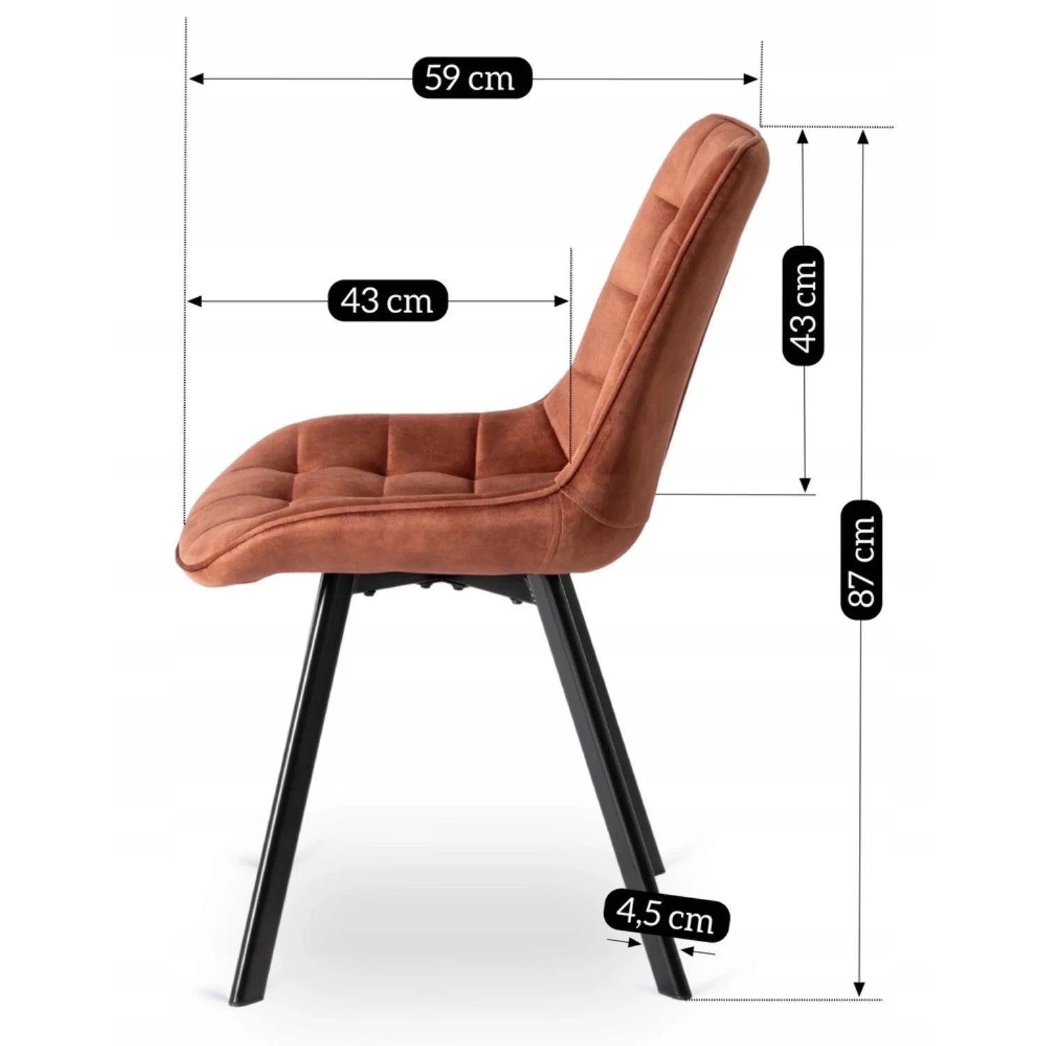 Elite RICK Rust Velvet Chair – A Statement of Elegance and Comfort