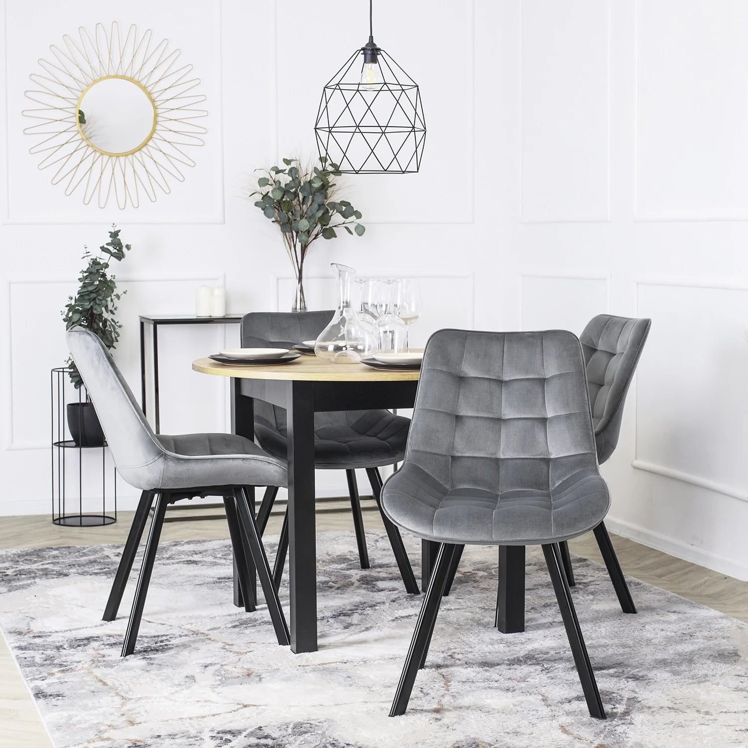 Elite RICK Grey Velvet Chair – Modern Comfort & Style