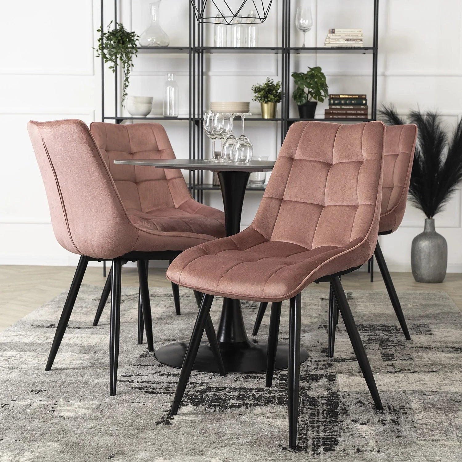 Elite RIO Pink Velvet Chair – Elegance Meets Modern Comfort