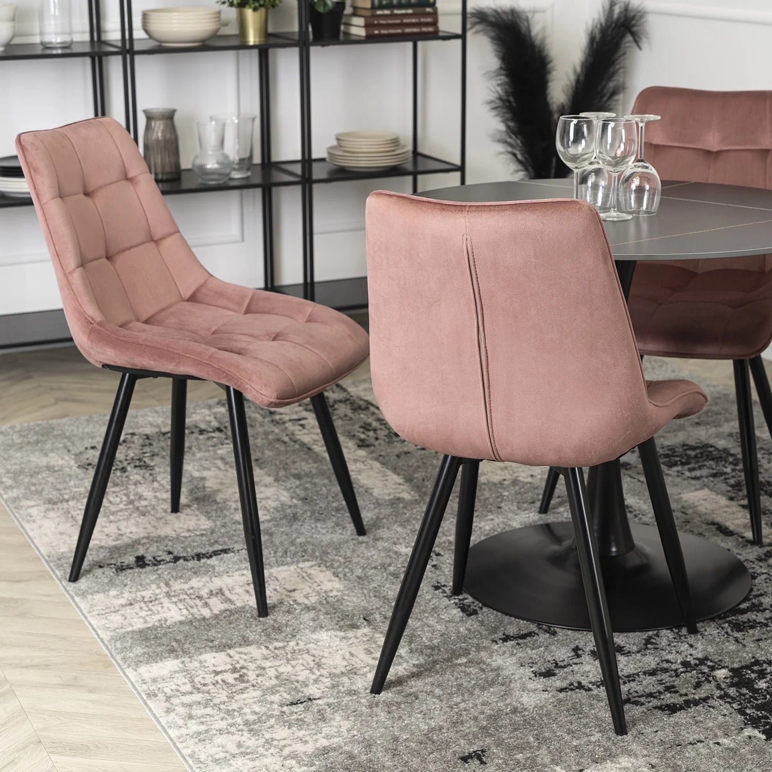 Elite RIO Pink Velvet Chair – Elegance Meets Modern Comfort