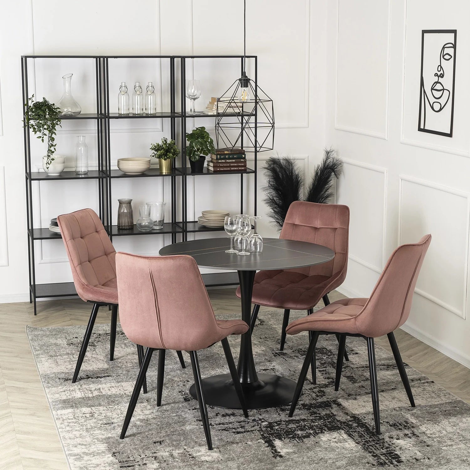 Elite RIO Pink Velvet Chair – Elegance Meets Modern Comfort