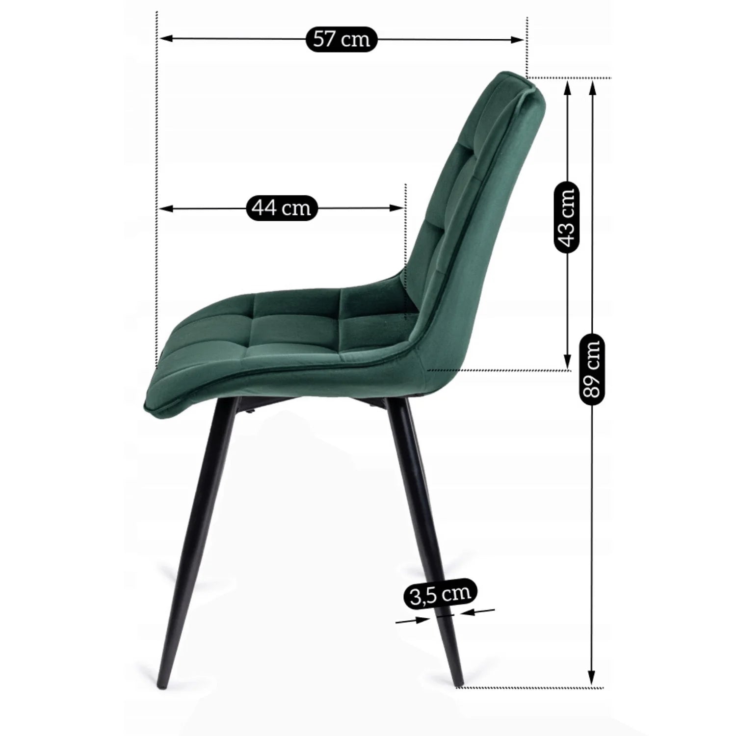 Elite RIO Grüner Samtstuhl – Eine Fusion aus Komfort und Stil
