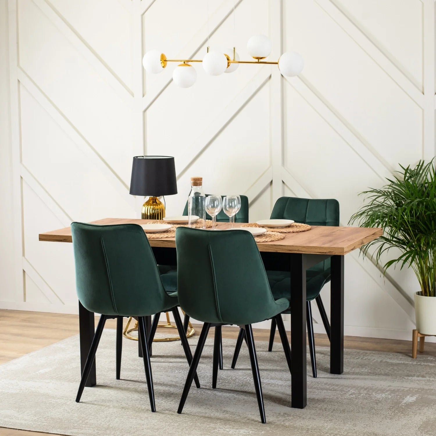 Elite RIO Grüner Samtstuhl – Eine Fusion aus Komfort und Stil