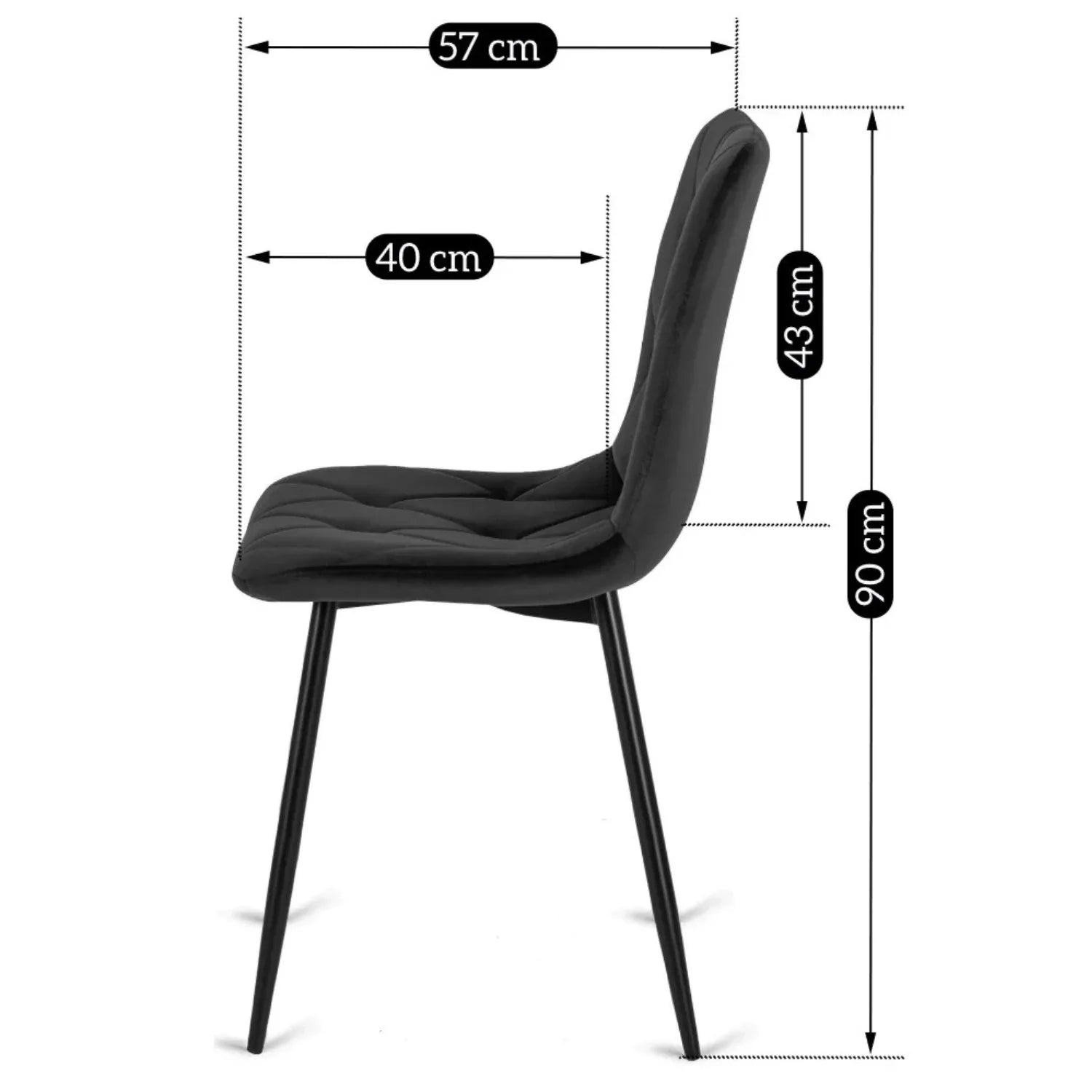 Elite ROBIN Black Velvet Chair – A Timeless Statement of Elegance and Comfort