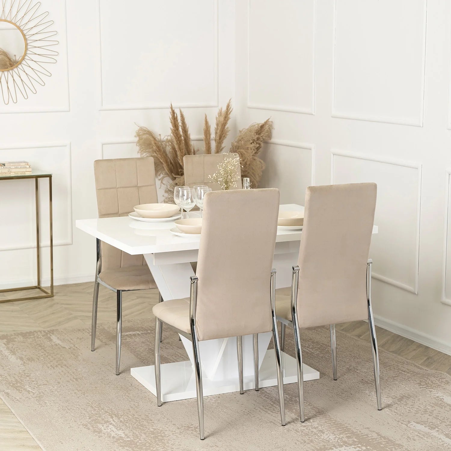 Elite MOLLY Chair – Beige Velvet