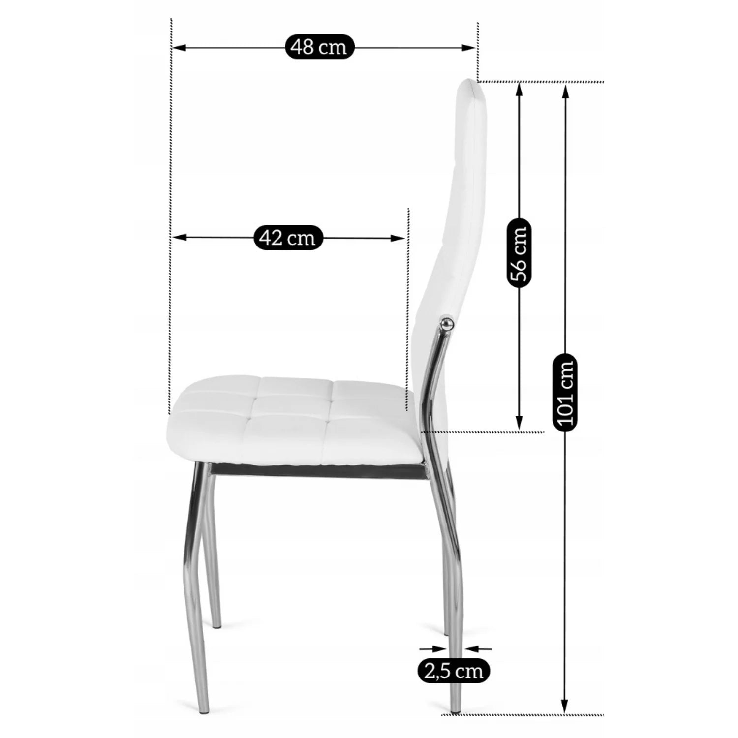 Elite MOLLY Chair – White Faux Leather