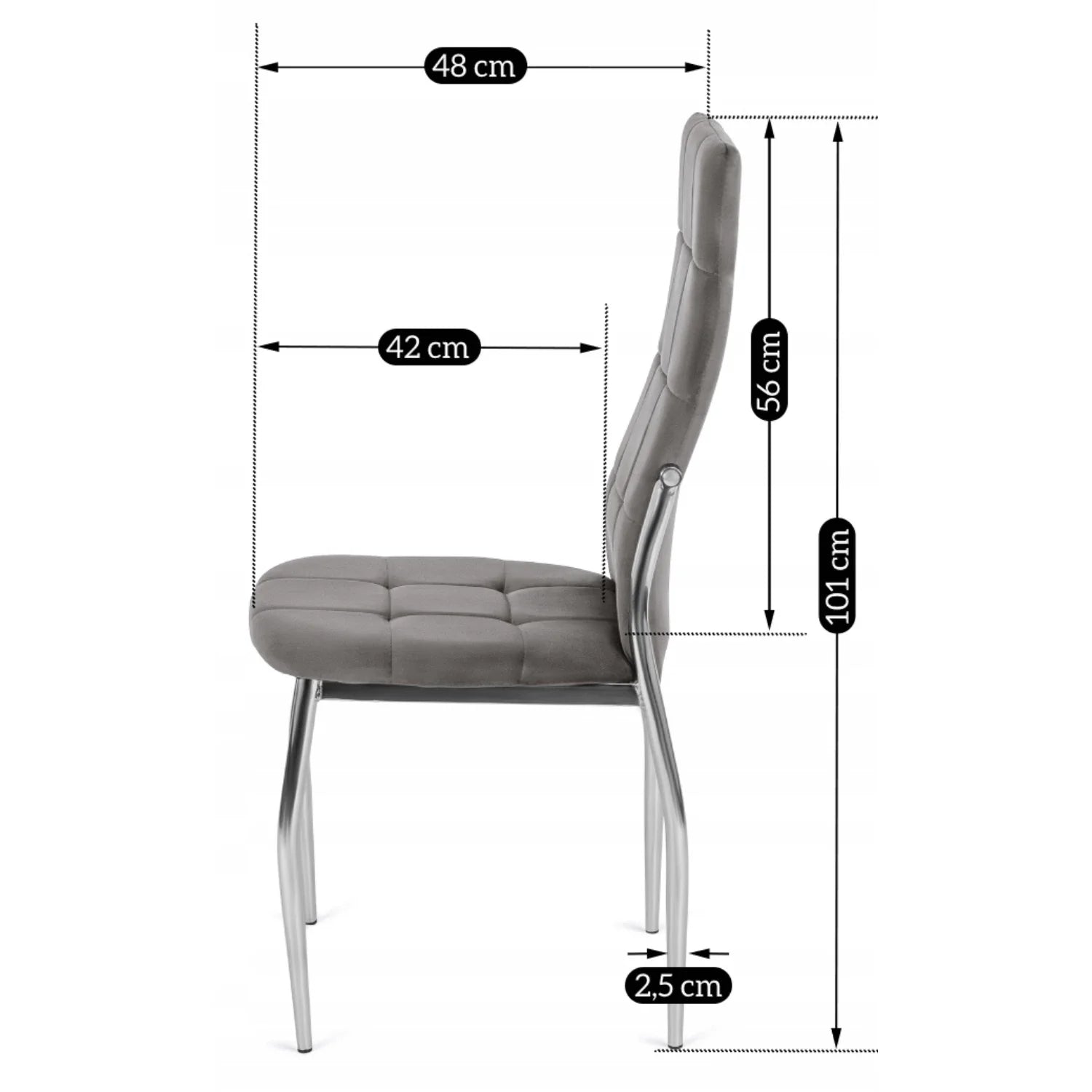 Elite MOLLY Chair – Grey Velvet