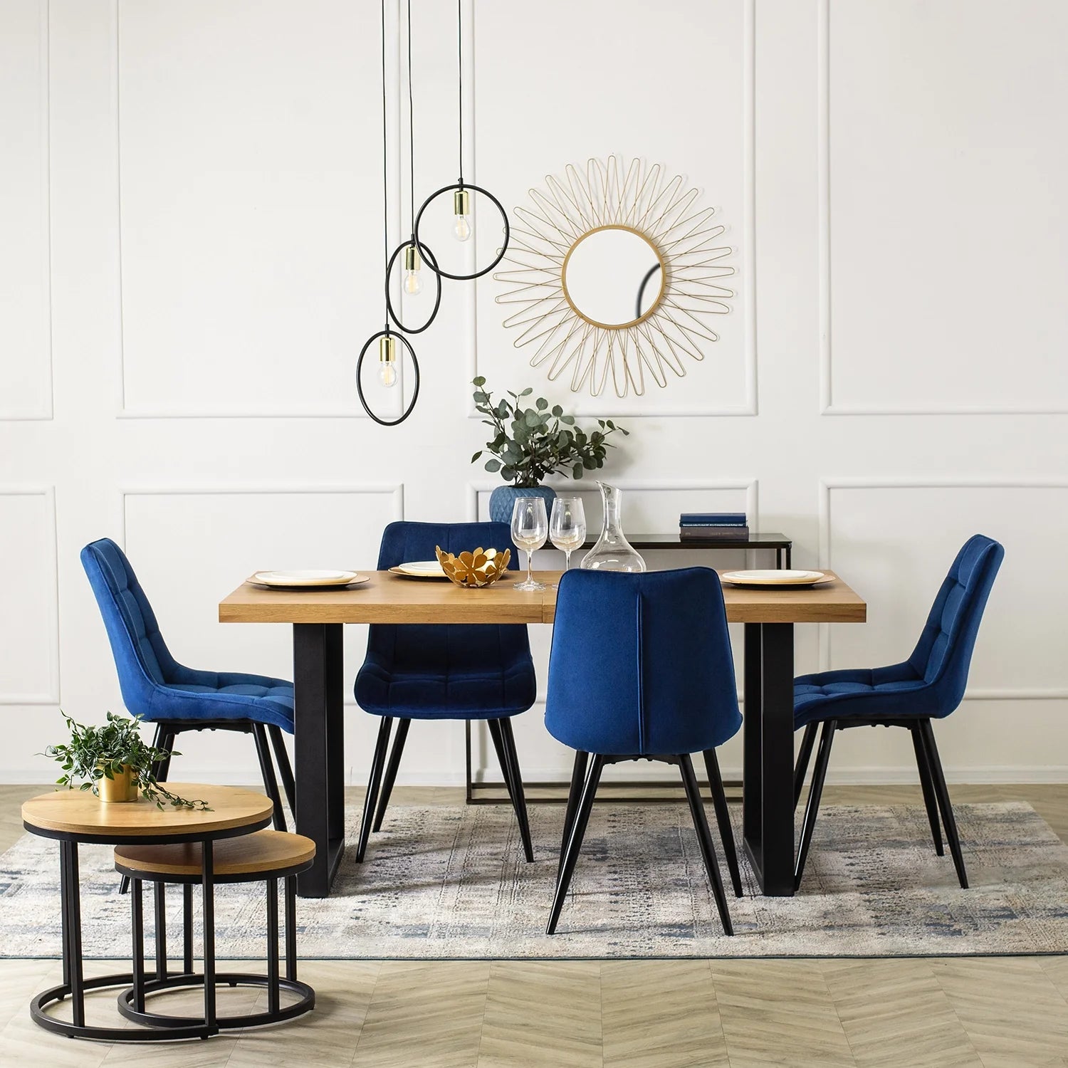 Elite RIO Navy Blue Velvet Chair – Modern Elegance for Your Space