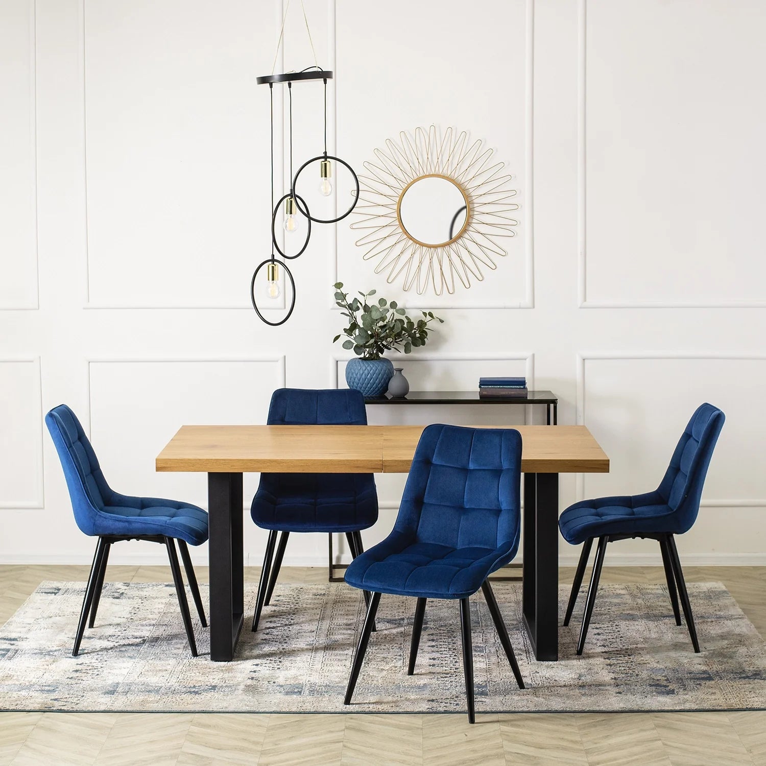 Elite RIO Navy Blue Velvet Chair – Modern Elegance for Your Space