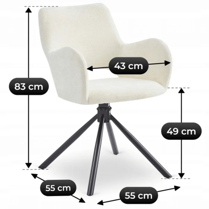 Elite FLAV Creme Moderner Polsterstuhl