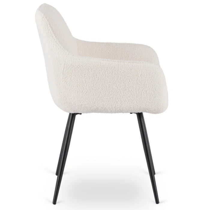 Elite NAWARA Upholstered Dining Chair- Cream Bouclé Modern