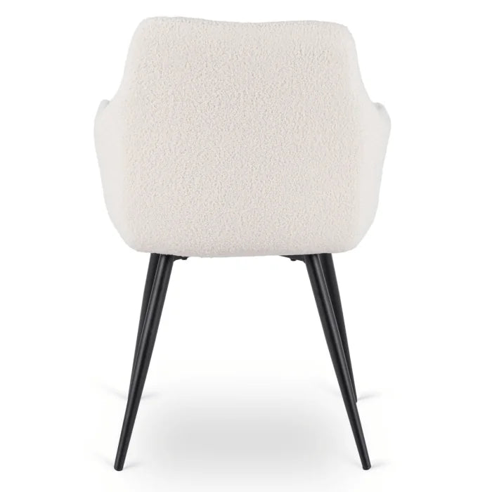 Elite NAWARA Upholstered Dining Chair- Cream Bouclé Modern