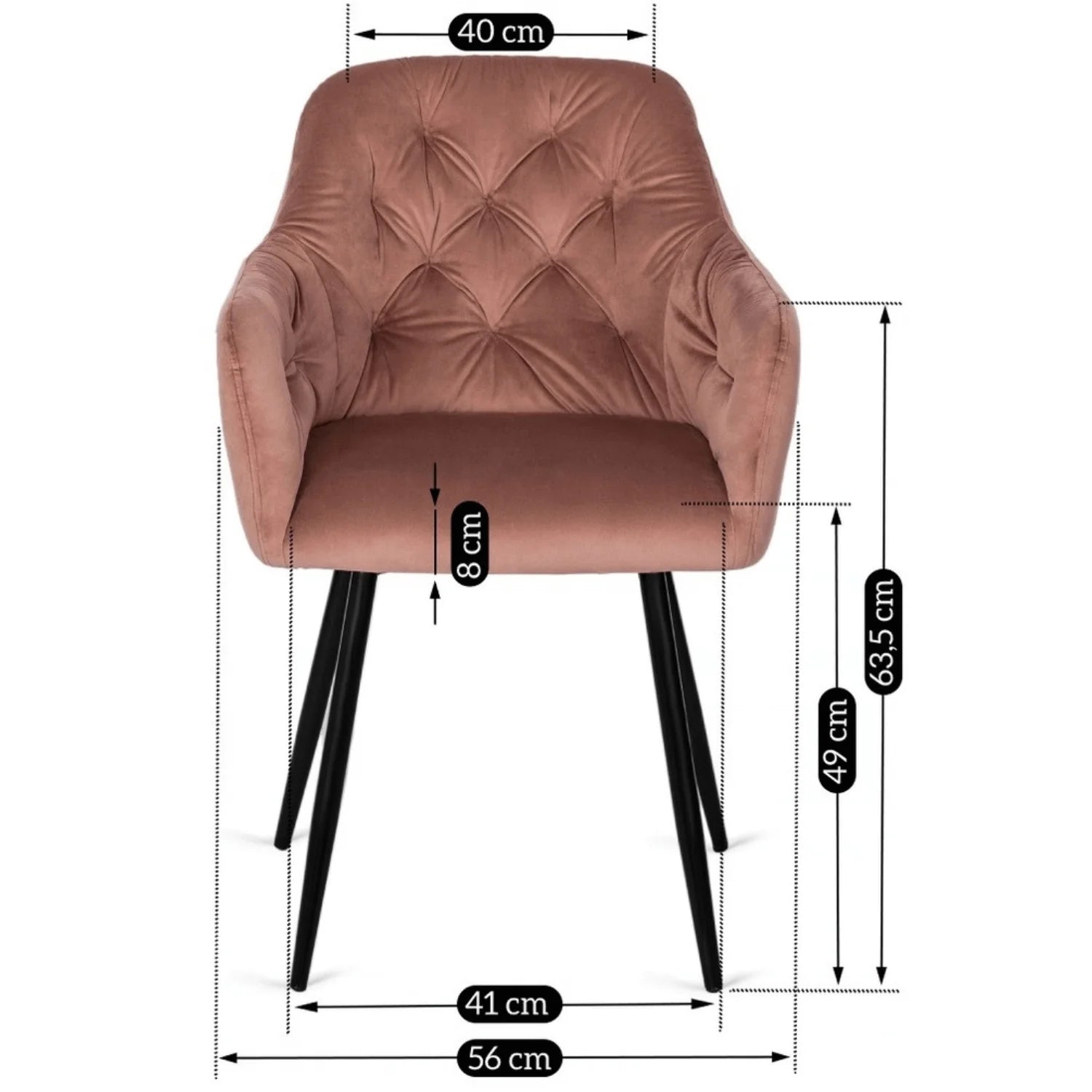 Elite VIKI Pink Velvet Chair – A Touch of Elegance & Comfort