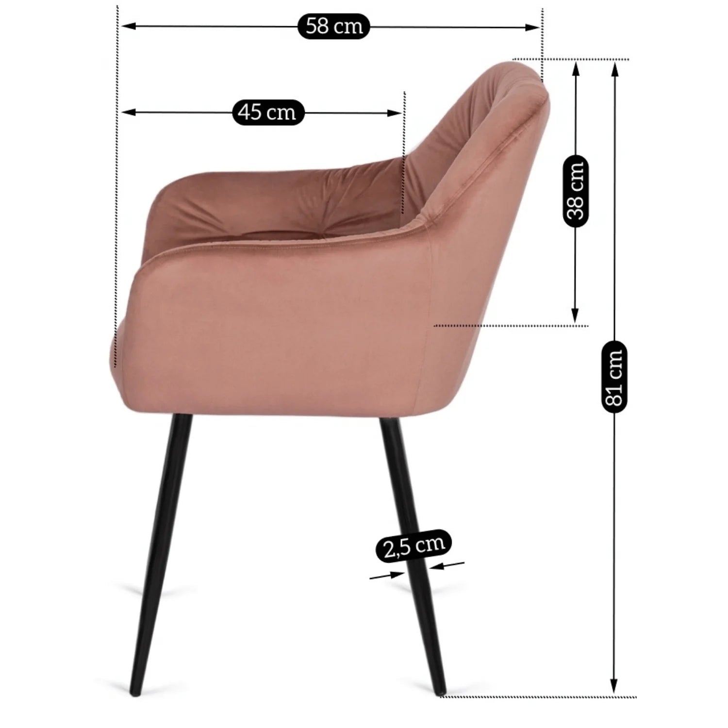 Elite VIKI Pink Velvet Chair – A Touch of Elegance & Comfort