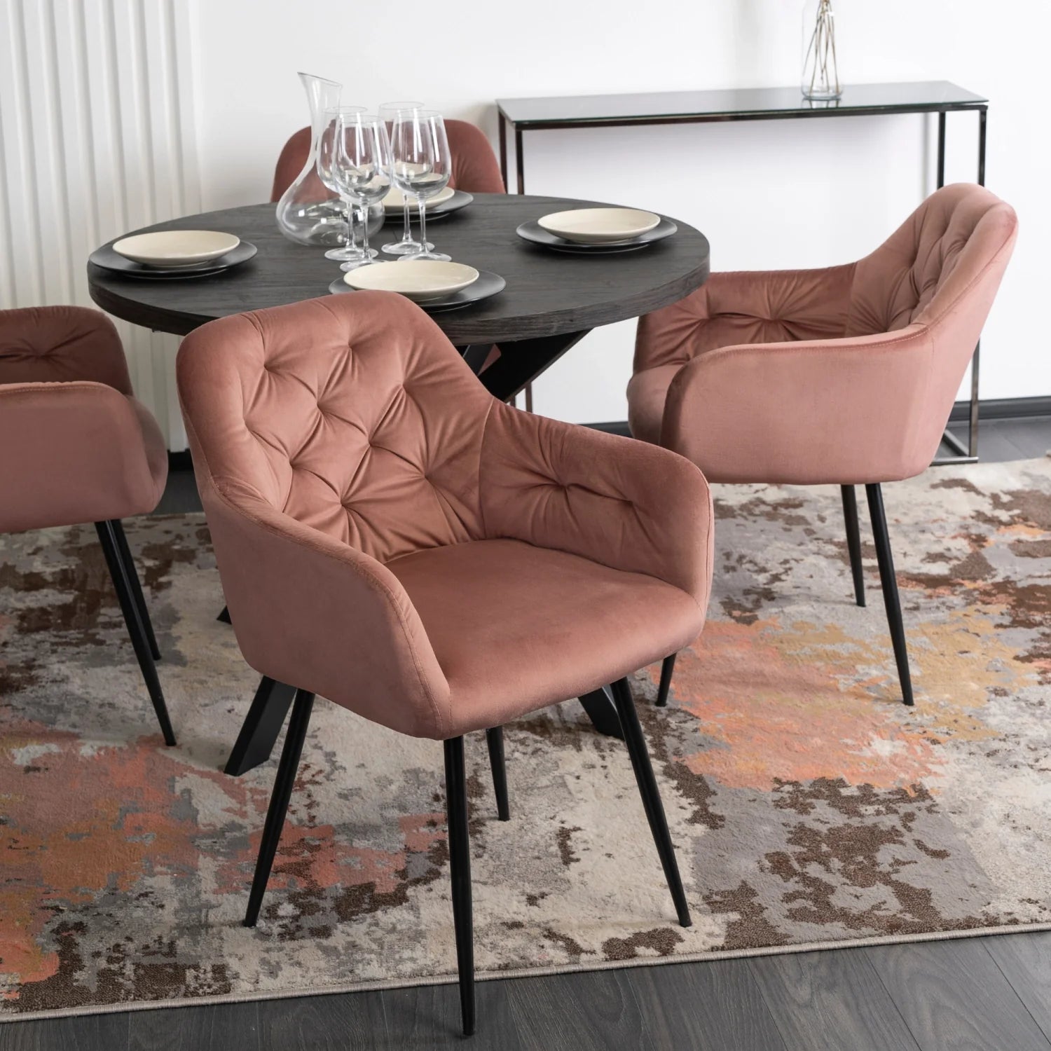 Elite VIKI Pink Velvet Chair – A Touch of Elegance & Comfort