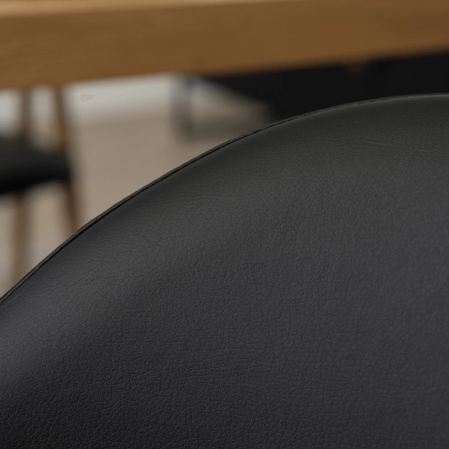 Elite WILLY Chair – Black Eco-Leather & Golden Oak Frame