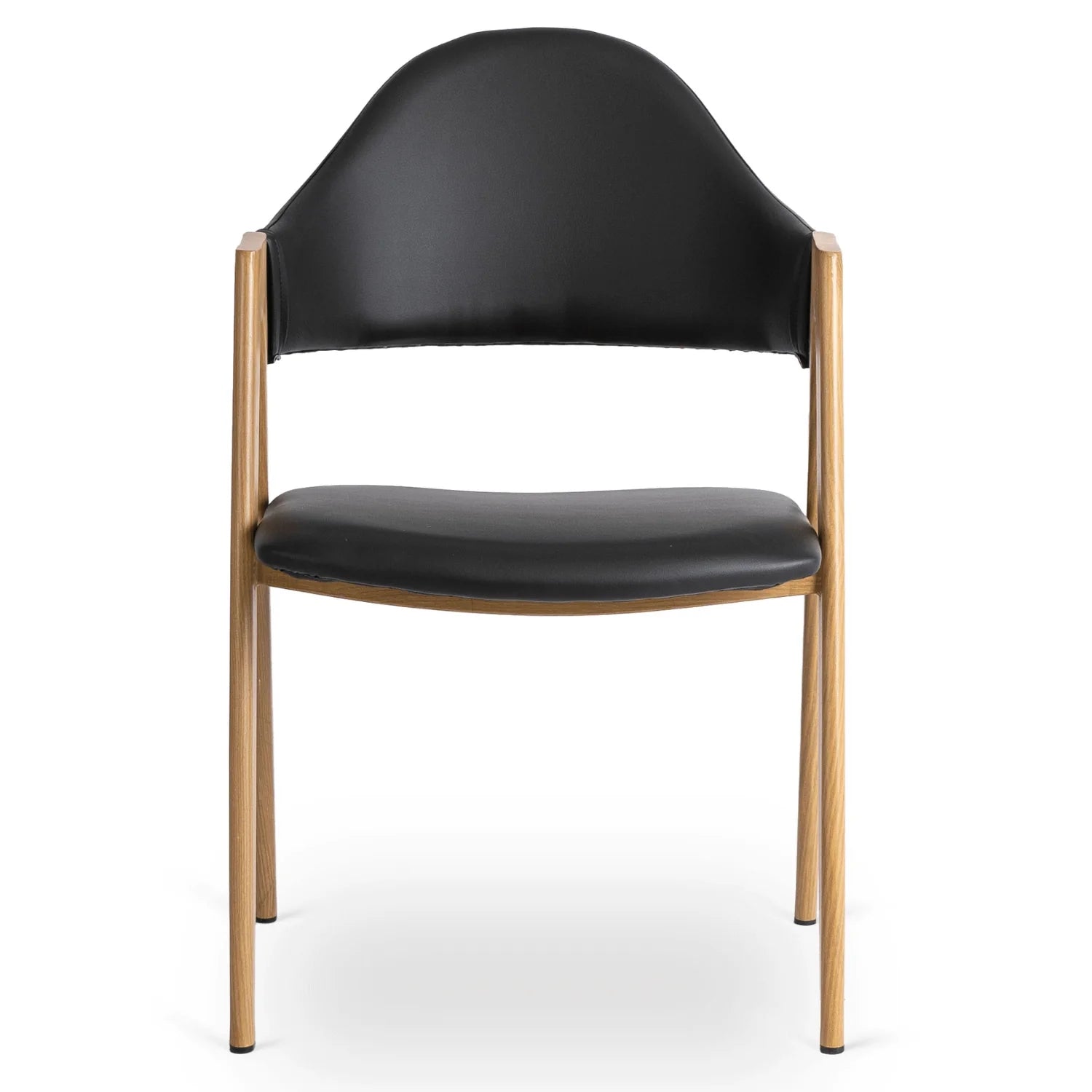 Elite WILLY Chair – Black Eco-Leather & Golden Oak Frame