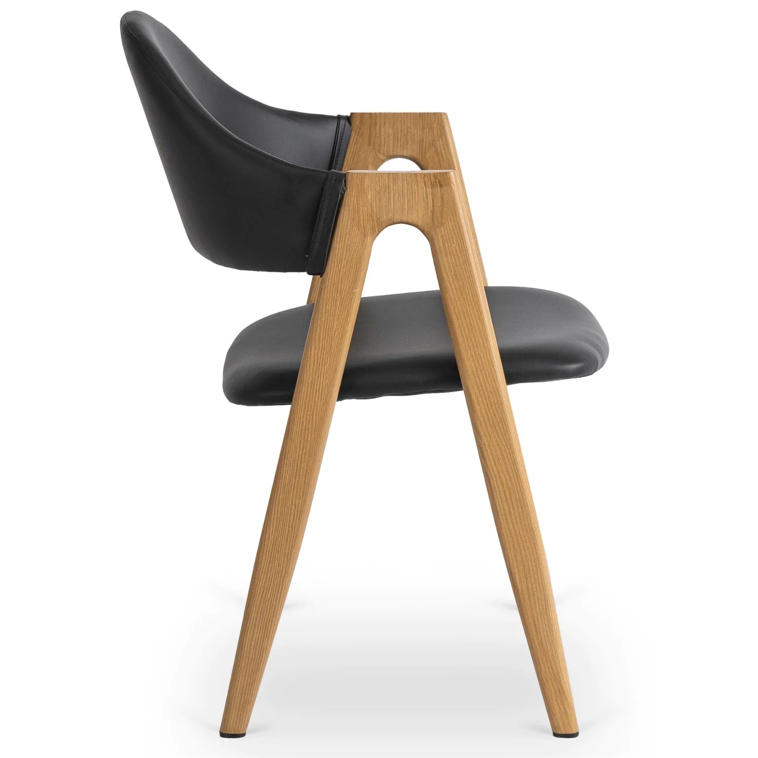 Elite WILLY Chair – Black Eco-Leather & Golden Oak Frame