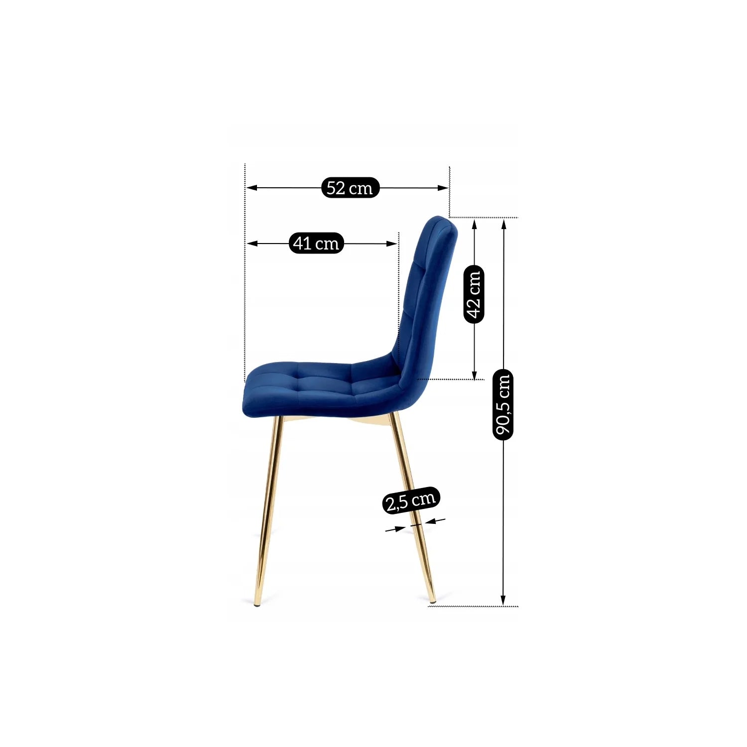 Elite YORK Navy Blue Velvet Chair – A Statement of Modern Luxury