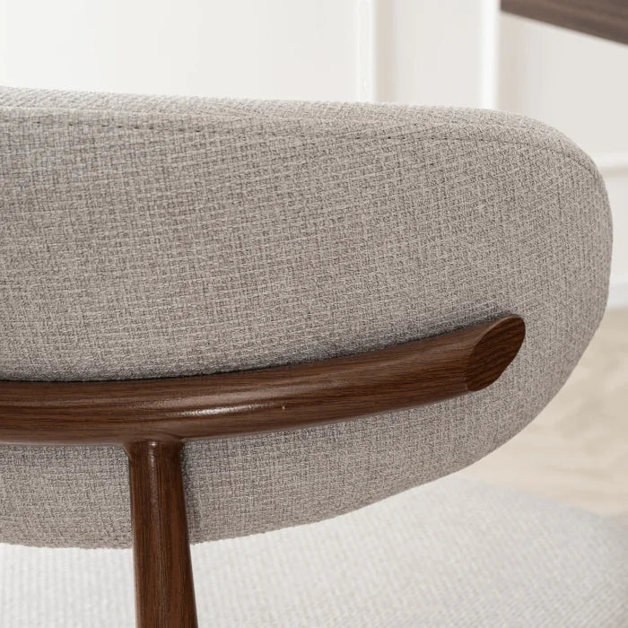 Elite FLAVIO Upholstered Chair Walnut/Grey Modern Retro