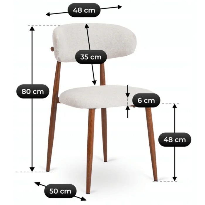 Elite FLAVIO Upholstered Chair Walnut/Grey Modern Retro