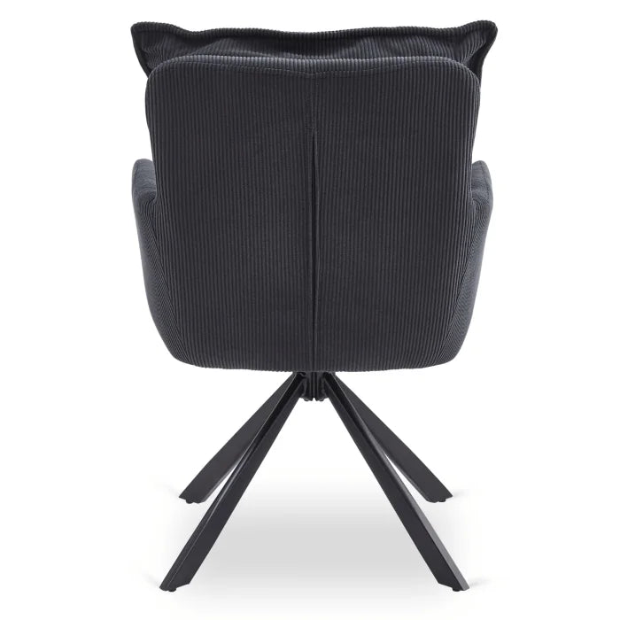 Elite CITY Modern swivel chair in black corduroy