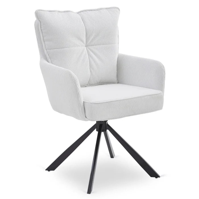 Elite CITY Modern swivel chair in cream corduroy