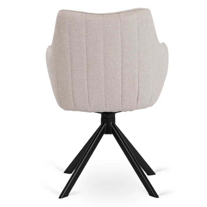 Elite MUMBAI Cream Modern Upholstered Swivel Chair