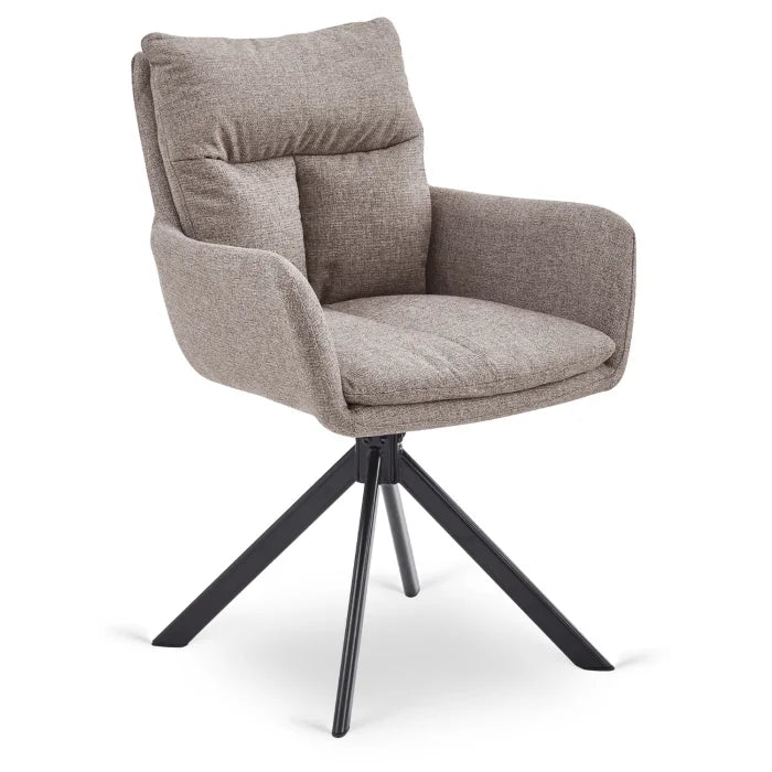 Elite PAUL Modern Upholstered Swivel Chair - Light Brown