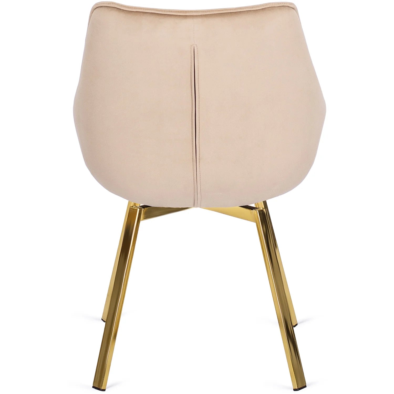 Elite MIA Swivel Velvet Chair – Luxurious Beige & Gold Design
