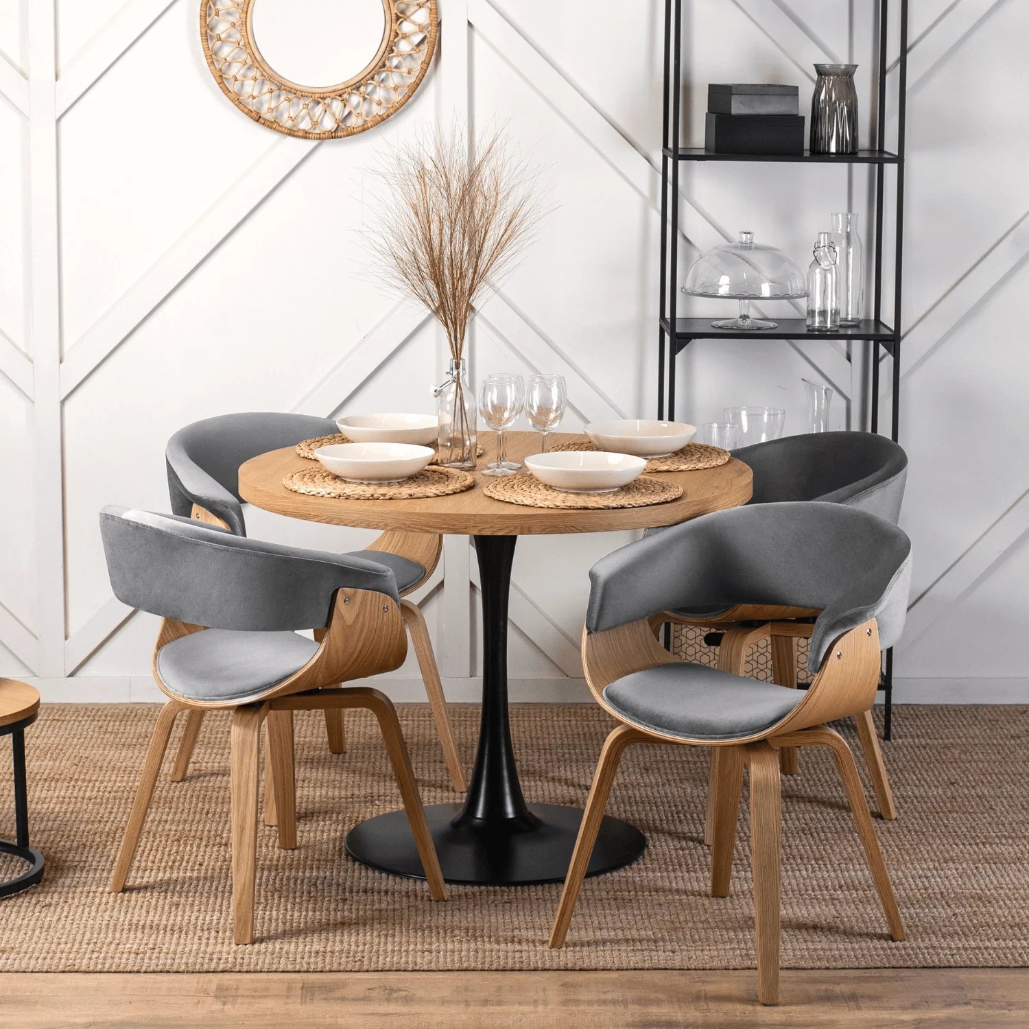 Elite GARY Golden Oak/Grey Chair – A Blend of Elegance & Comfort