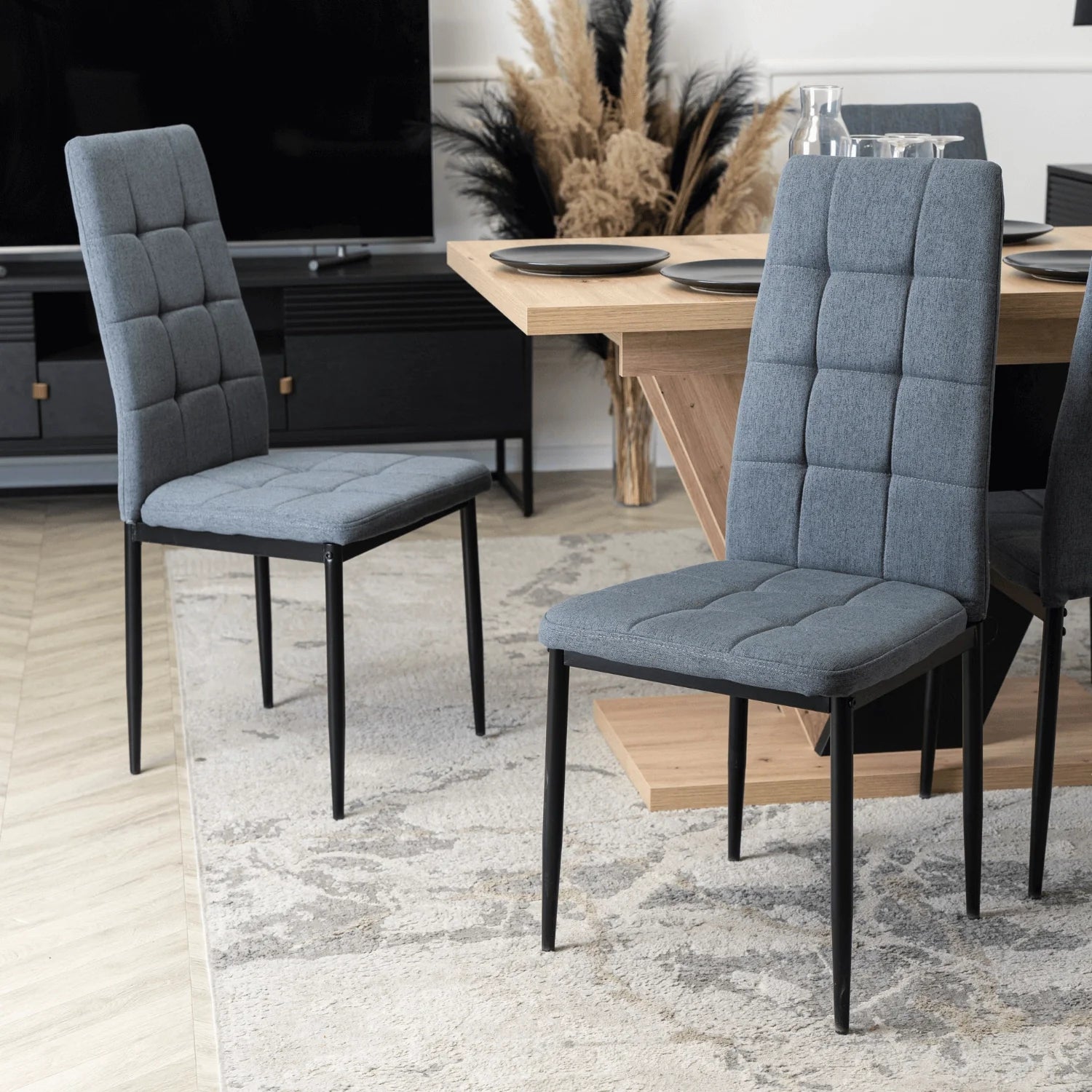 Elite TEX Dark Grey Fabric Chair – Comfort Meets Contemporary Design