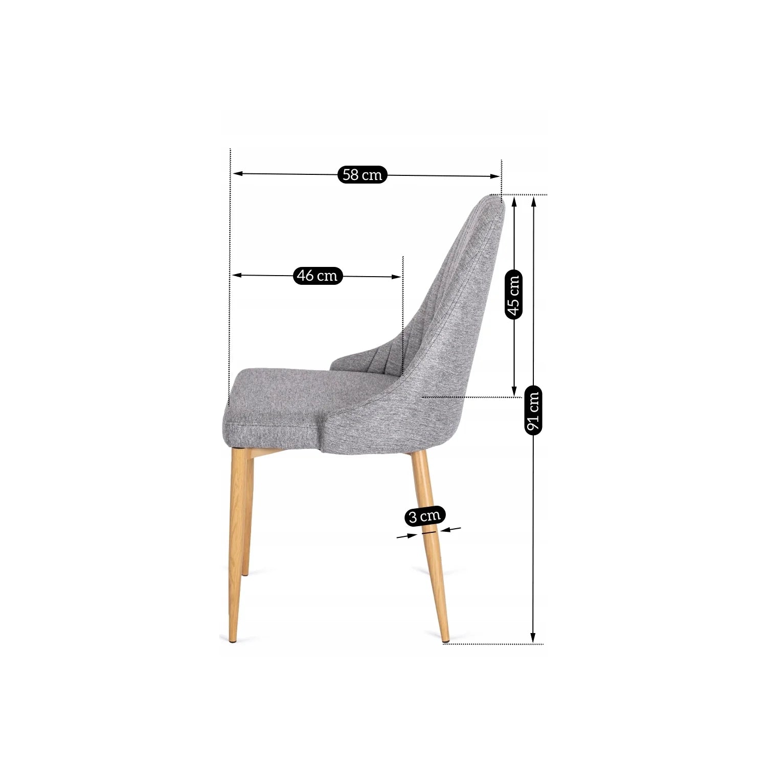 Elite TORINO Grey Fabric Chair – A Timeless Blend of Comfort & Style