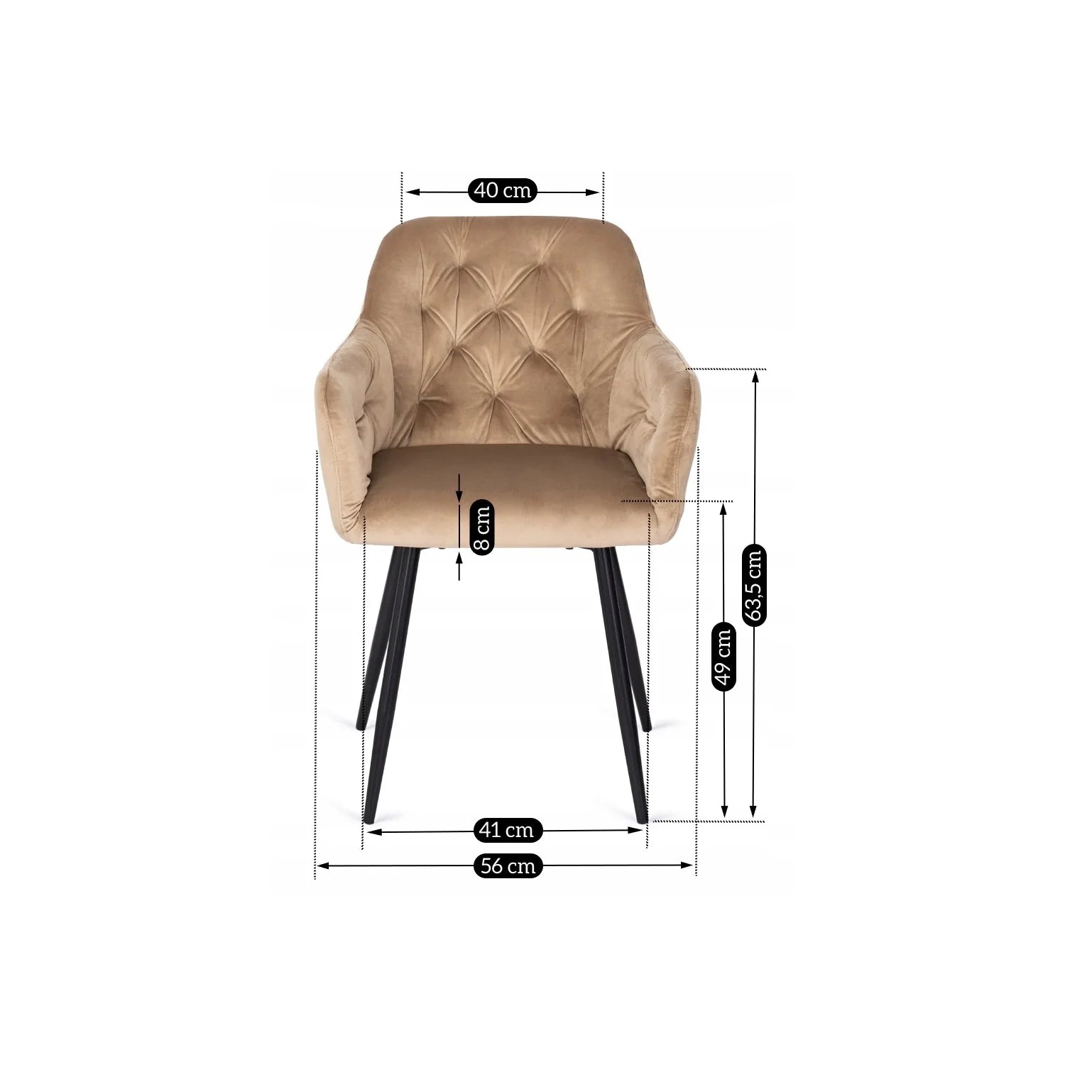 Elite VIKI Beige Velvet Chair – A Blend of Comfort & Elegance