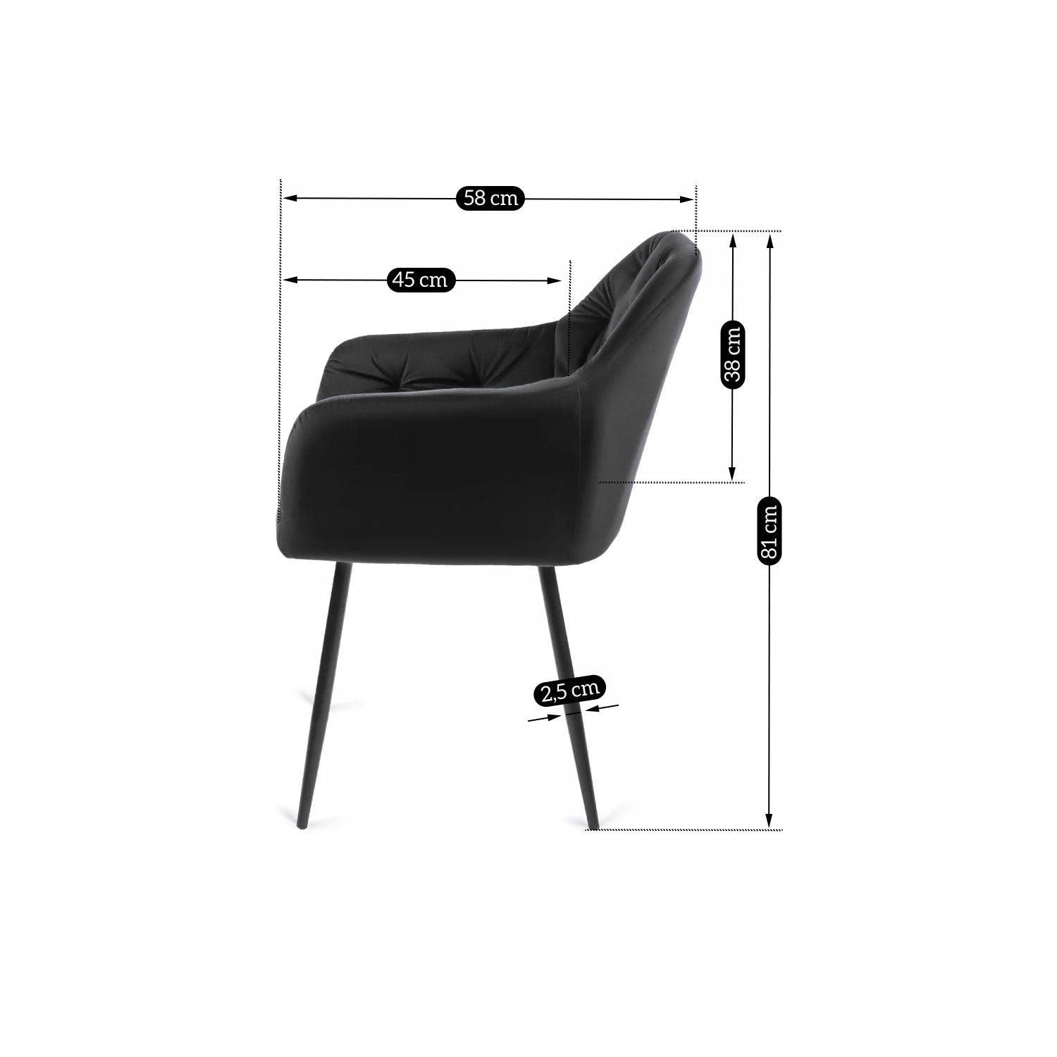 Elite VIKI Black Velvet Chair – Modern Elegance & Supreme Comfort