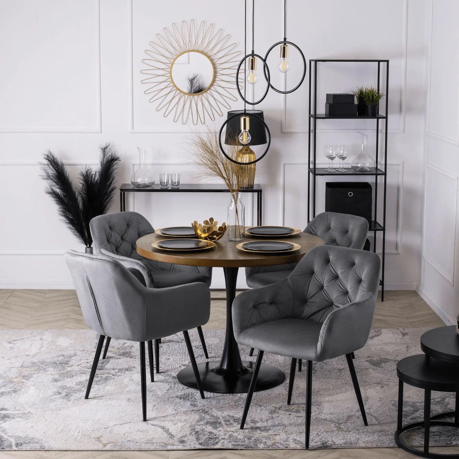 Elite VIKI Grey Velvet Chair – A Blend of Elegance & Comfort