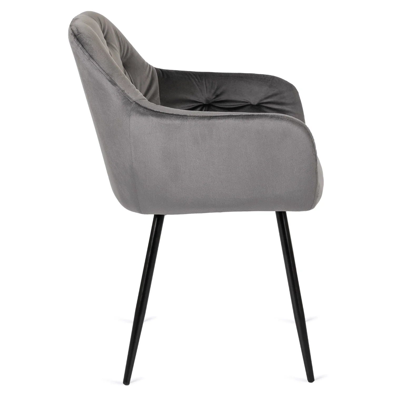 Elite VIKI Grauer Samtstuhl – Eine Mischung aus Eleganz und Komfort