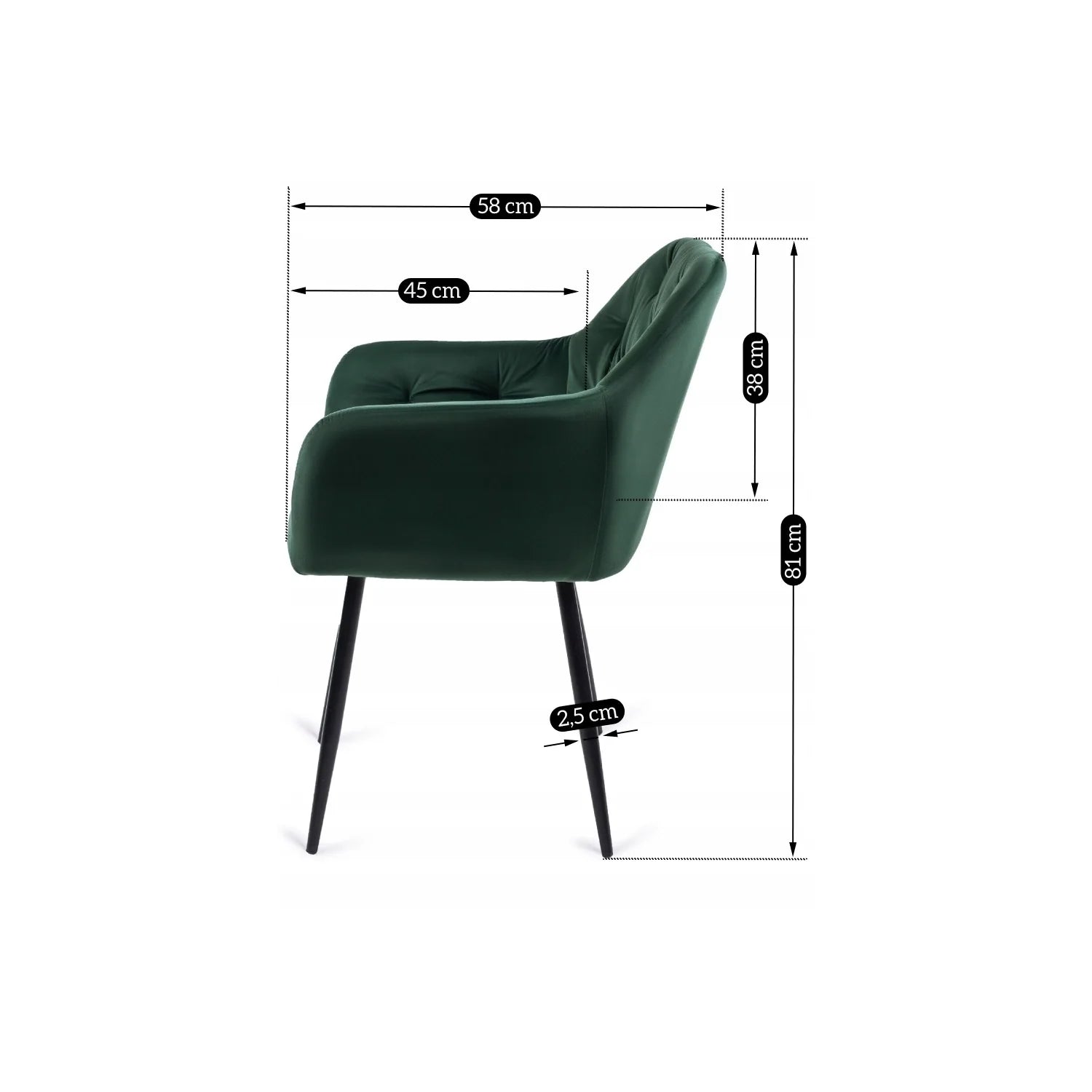 Elite VIKI Green Velvet Chair – Elegant & Cozy Seating