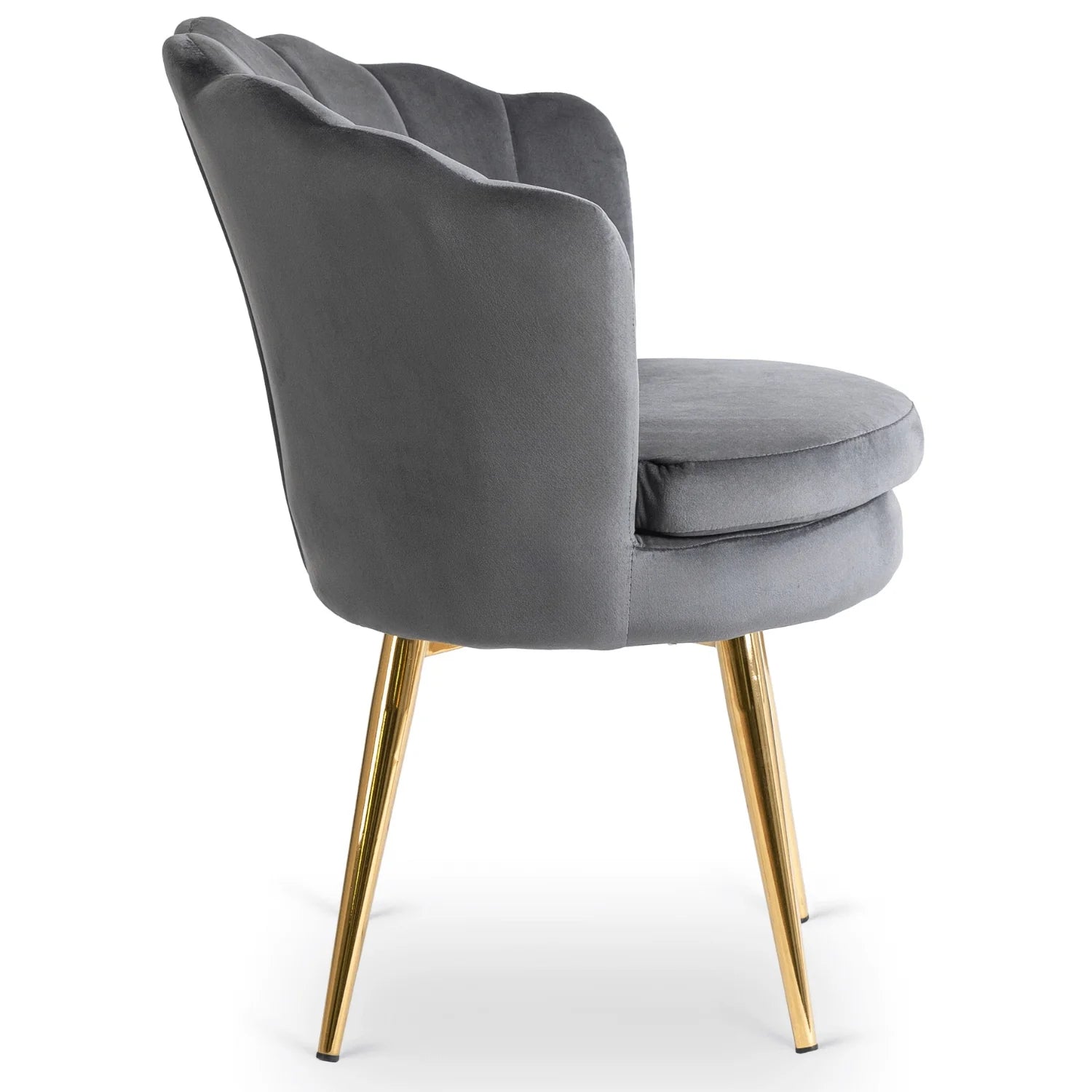 Elite VIOLA Chair – Luxurious Grey Velvet with Gold Legs