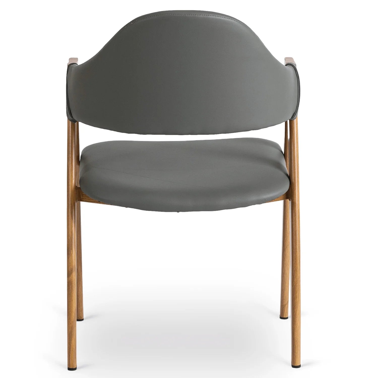 Elite WILLY Stuhl – Graues Öko-Leder &amp; Gestell aus goldener Eiche