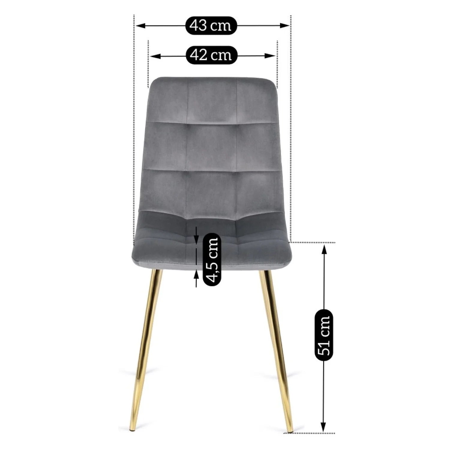 Elite YORK Grey Velvet Chair – A Touch of Glamour & Comfort